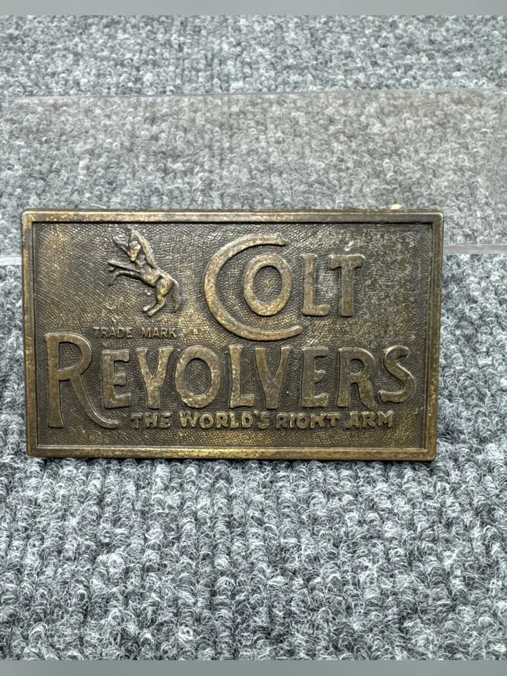 Vintage 1980's Colt Revolvers Brass Belt Buckle Western Wear Rodeo